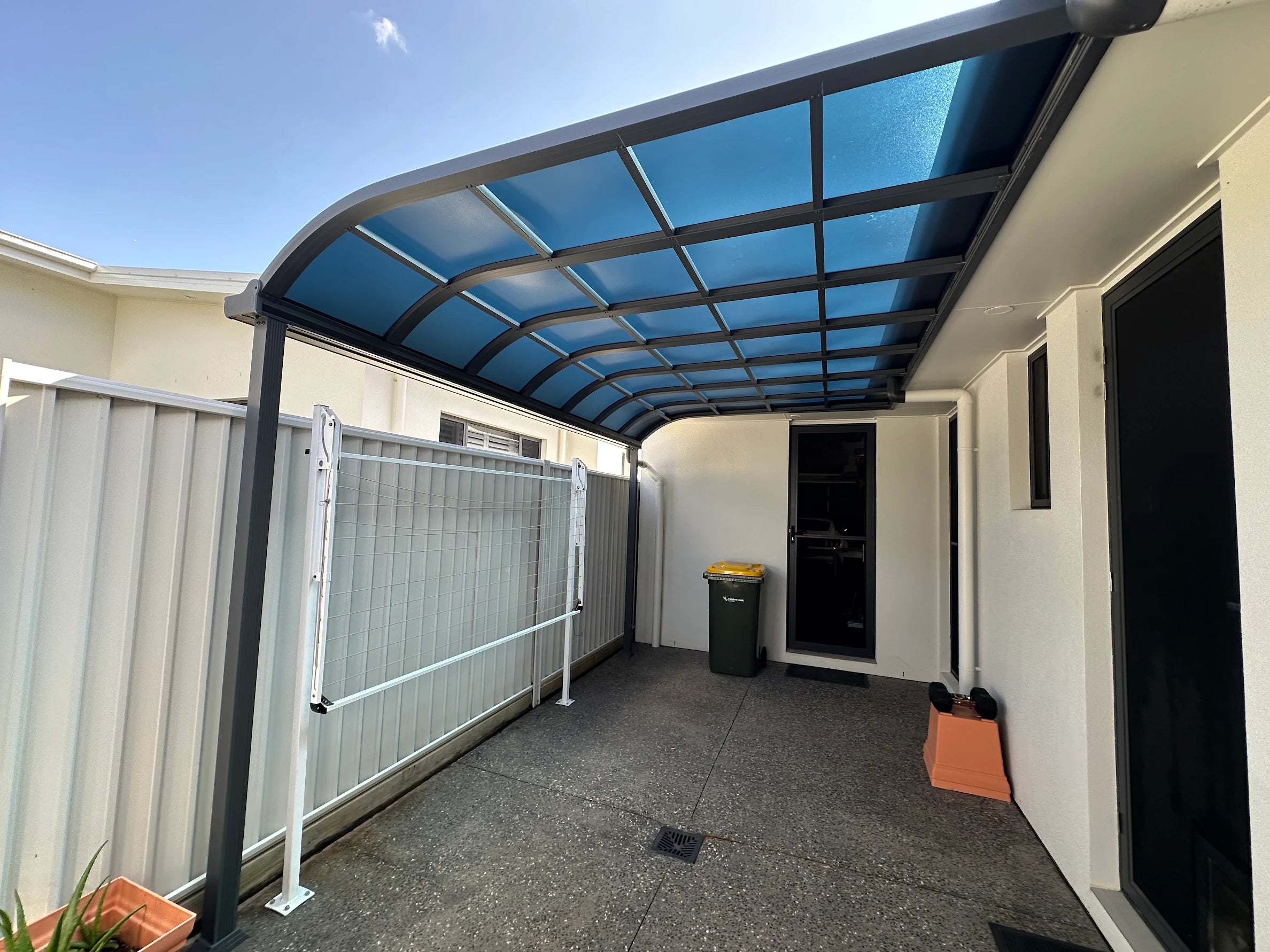 Aluminium Patio Cover 3.0m x 4.0m Grey with Dark Grey Frost in Pelican Waters QLD 4551
