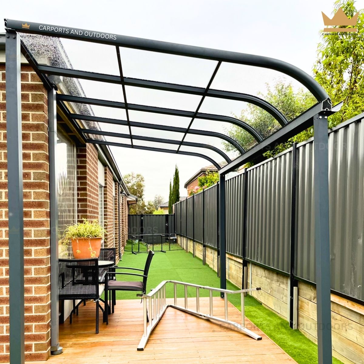 Patio Cover 2m x 3m Grey Frame with Clear Transparent Sheets in Mernda VIC 3754