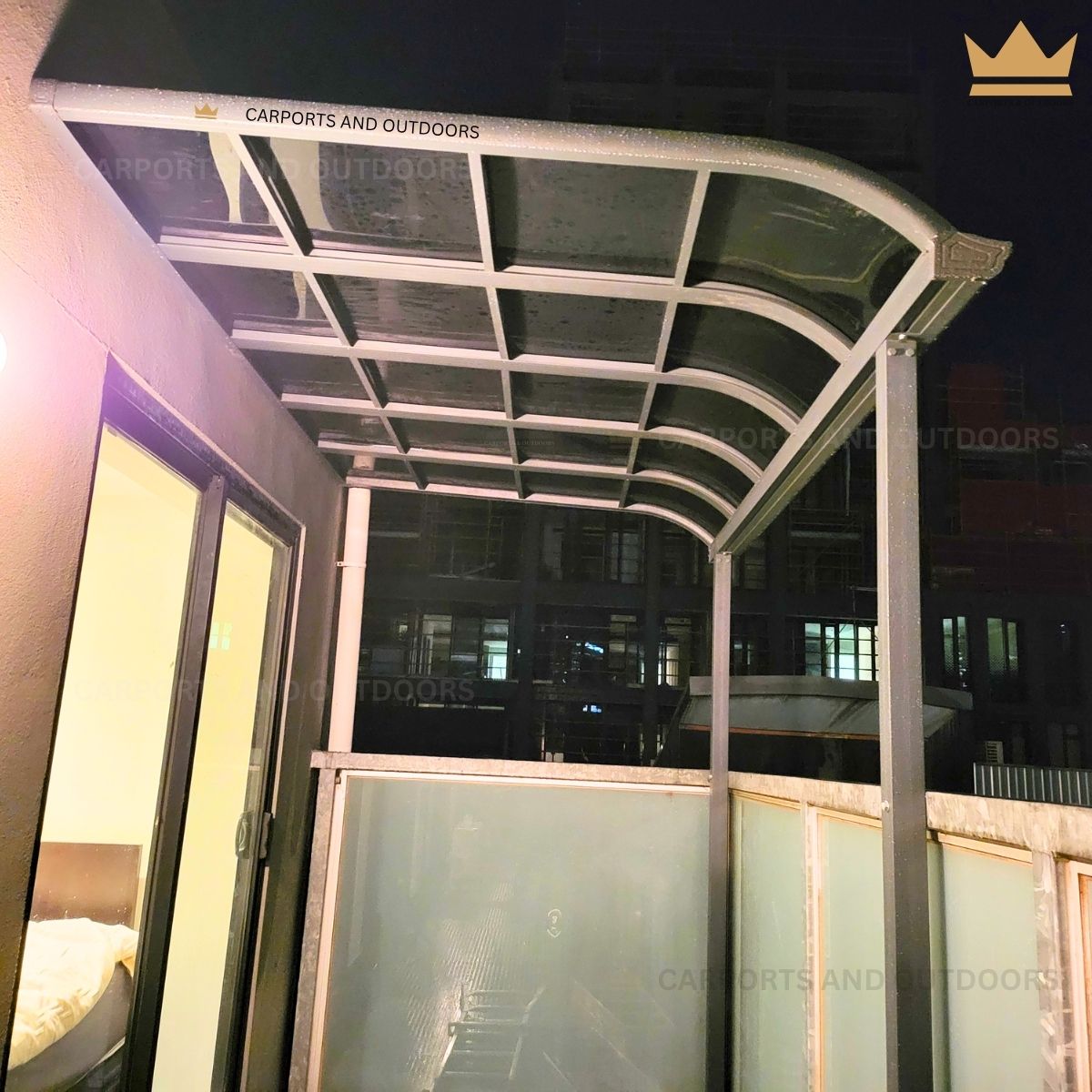 Patio Cover 2m x 6m Grey Frame with Light Grey Transparent Sheets in Carlton VIC 3053