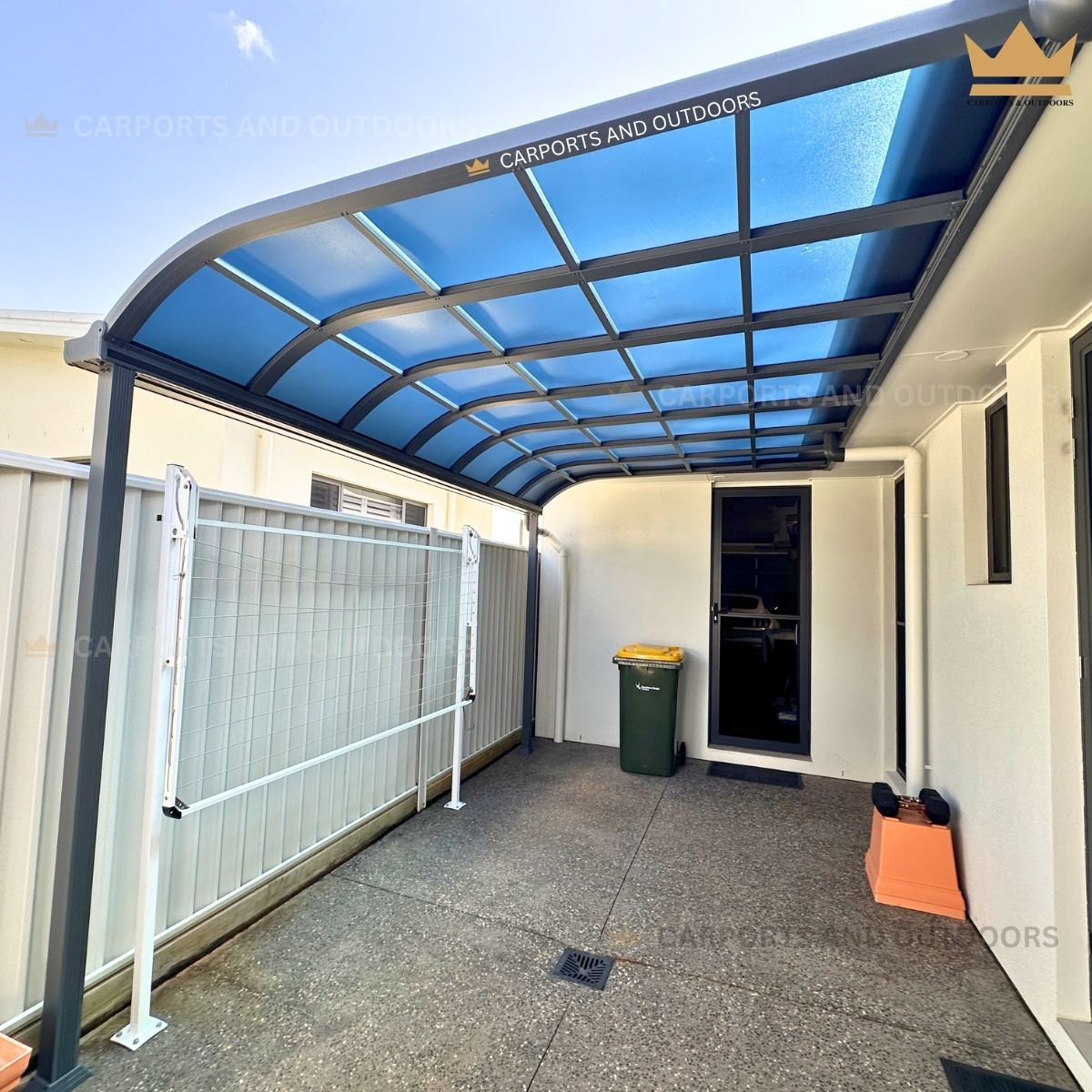 Aluminium Patio Cover 3.0m x 4.0m Grey with Dark Grey Frost in Pelican Waters QLD 4551