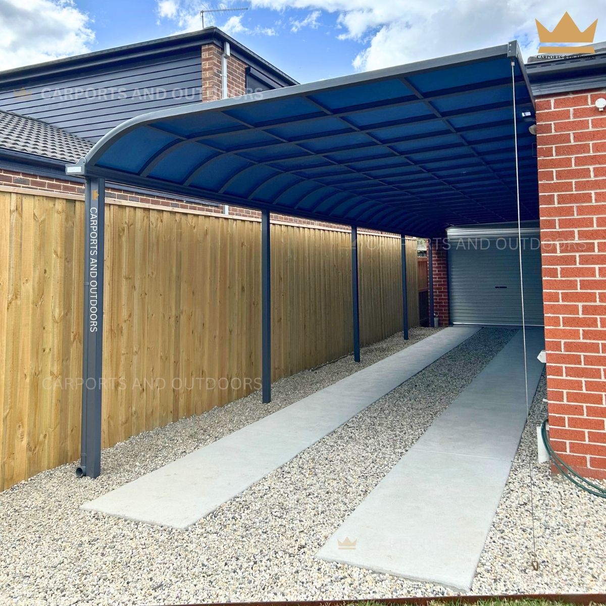 200 Series Patio Cover Grey with Dark Grey Frost 3.0m x 12.0m in Hampton, VIC
