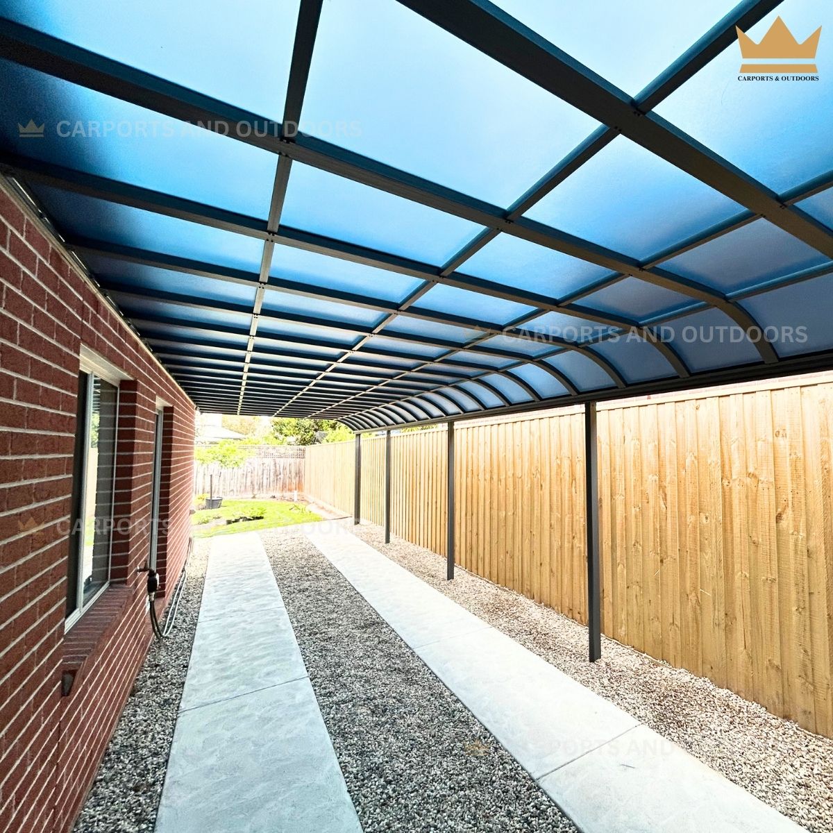 Under View: Dark Grey Frost Sheets. Patio Cover 200 Series Grey 