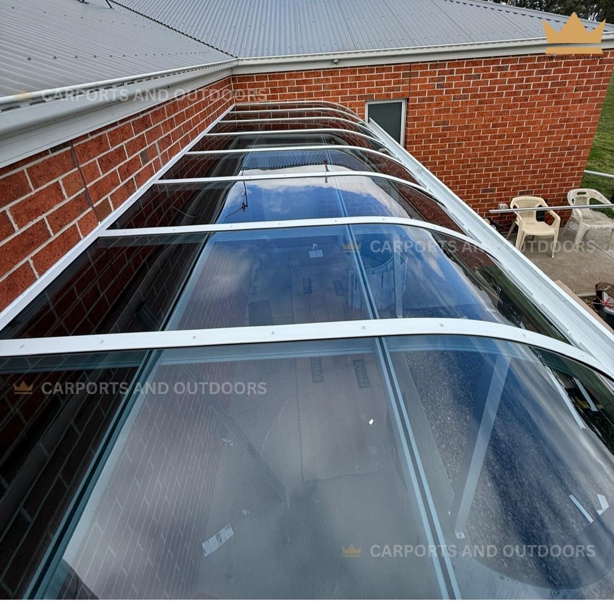 Patio Cover White with Light Grey Transparent Sheets in Ballarat