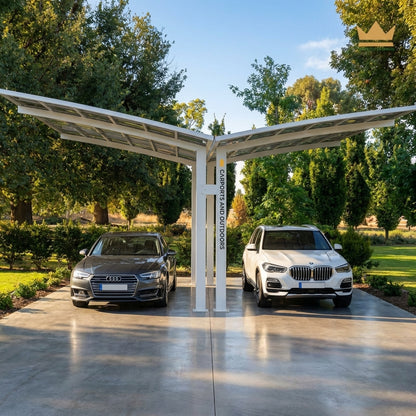 Y Shape Double Carport Kit - WHITE