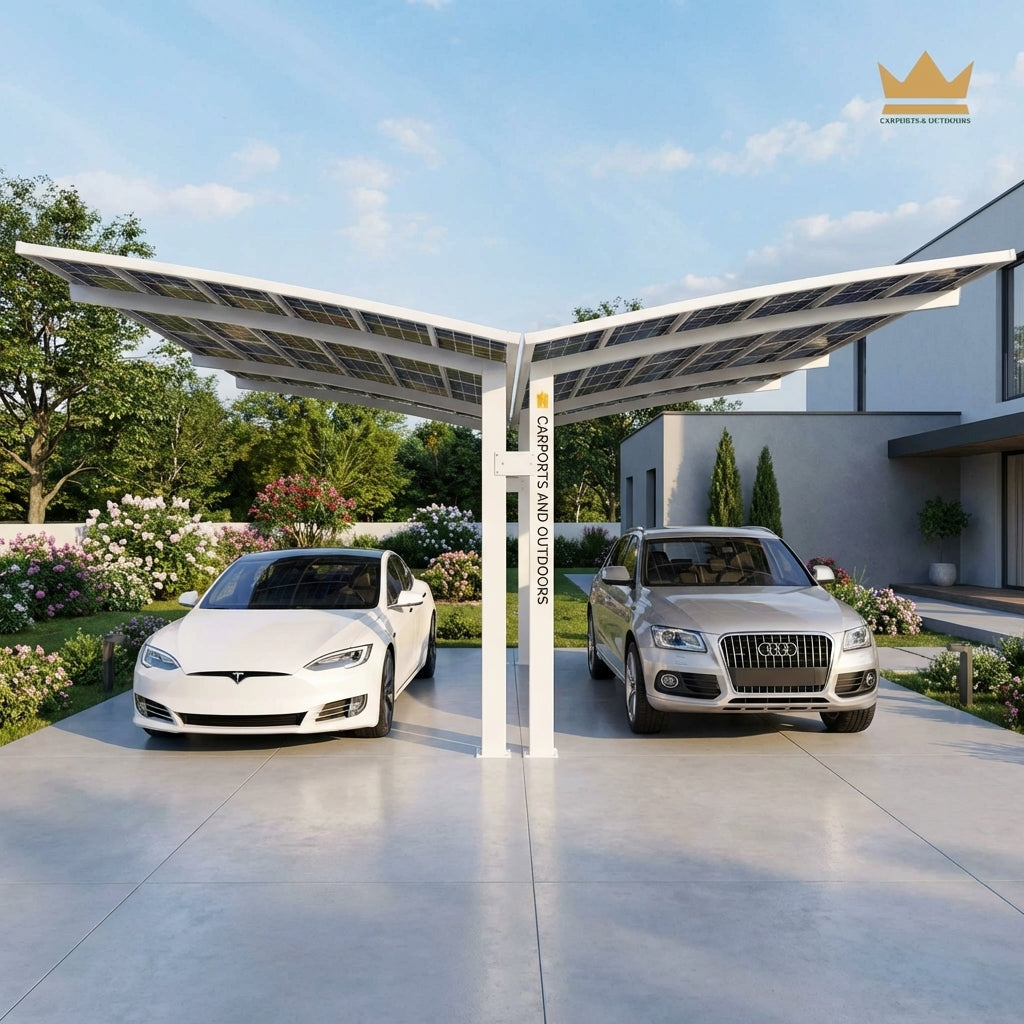 Y Shape Double Carport Kit - WHITE