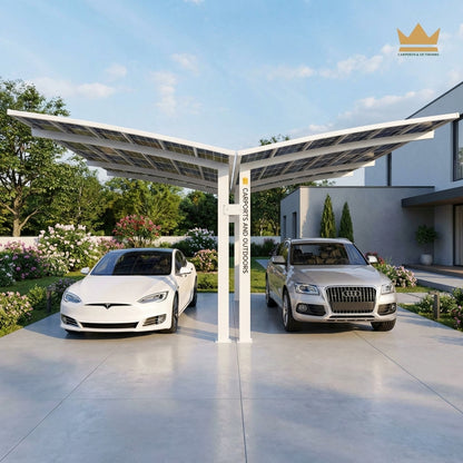 Y Shape Double Carport Kit - WHITE