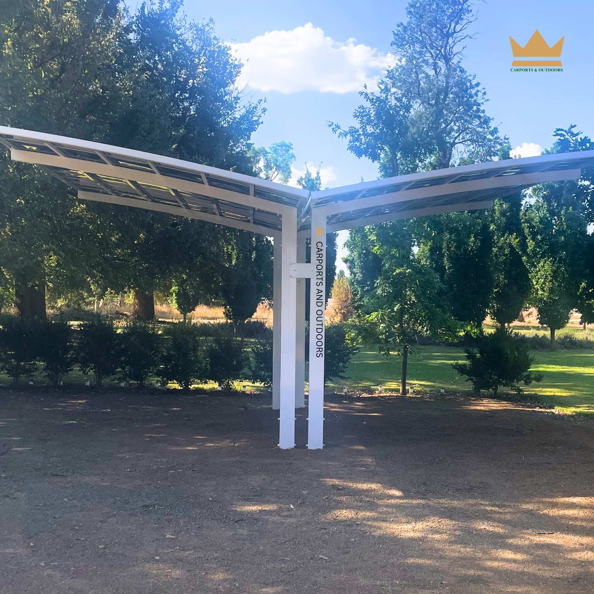 Y Shape Double Carport Kit - WHITE - Carports and Outdoors Aus