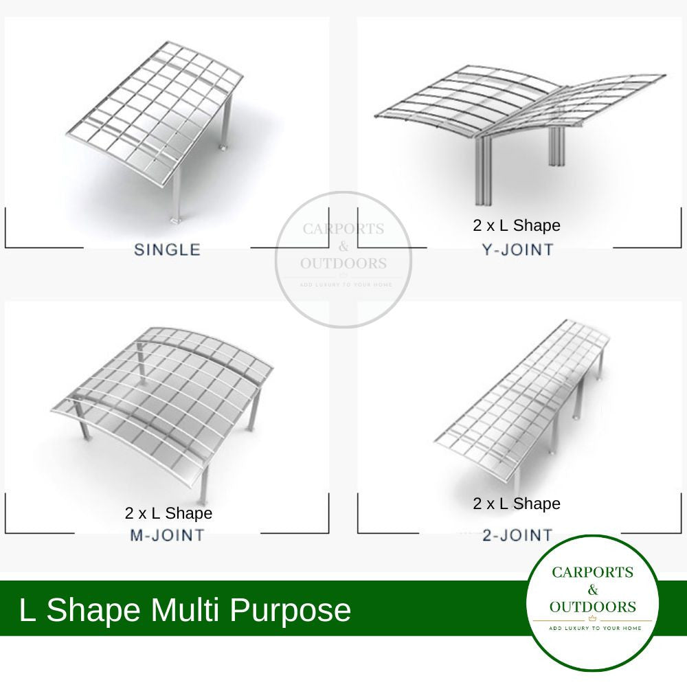 Y Shape Double Carport Kit - GREY - Carports and Outdoors Aus