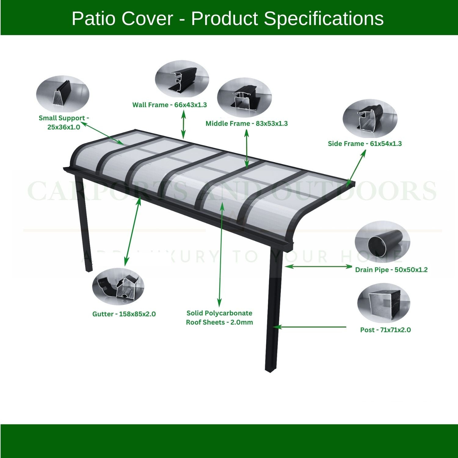 Patio Cover Kit - WHITE - Carports and Outdoors Aus