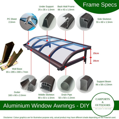 Aluminium Frame Awning - GREY - Carports and Outdoors Aus